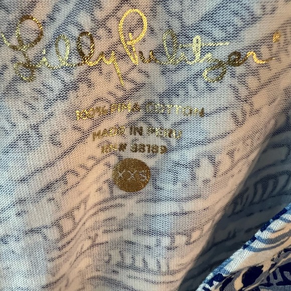 Lilly Pulitzer Amina V-Neck Swing Dress Women's Size XXS Blue Peri Pop Up Shells - Picture 6 of 8